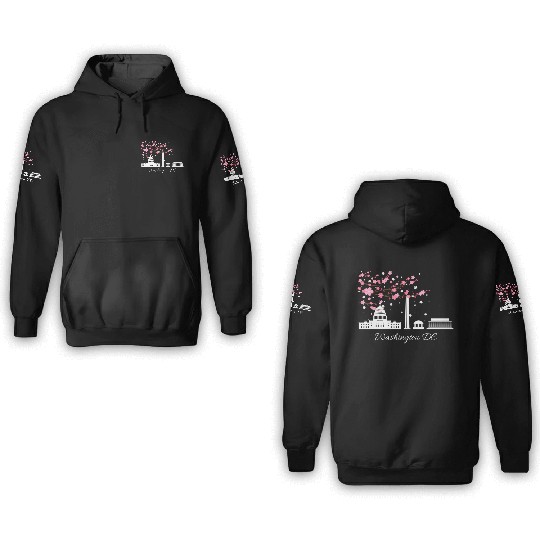 Washington Dc Monuments Memorials Cherry Blossoms 3D Hoodies