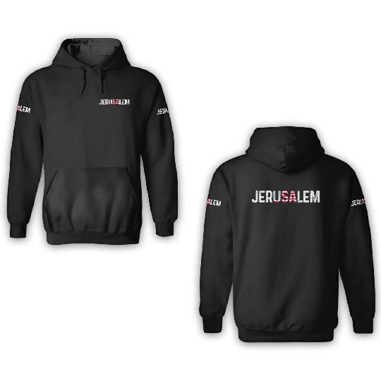 Jerusalem Usa America Flag Israel 3D Hoodies