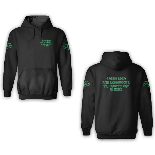 Green Beer And Shamrocks 3D Hoodies