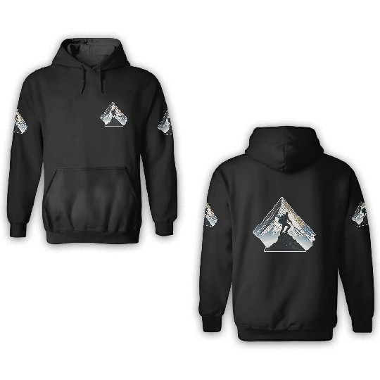 Mountaineer Reaching The Summit 3D Hoodies