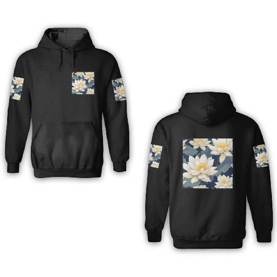 Serenity Blooms: Timeless Lotus Pattern 3D Hoodies