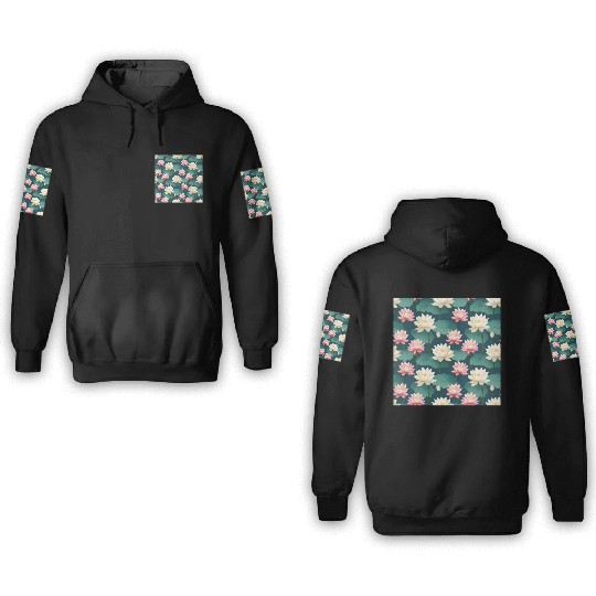 Serenity Blooms: Timeless Lotus Pattern 3D Hoodies