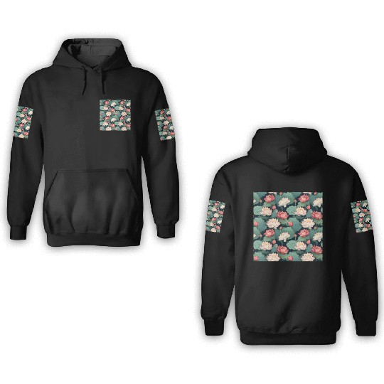 Serenity Blooms: Timeless Lotus Pattern 3D Hoodies