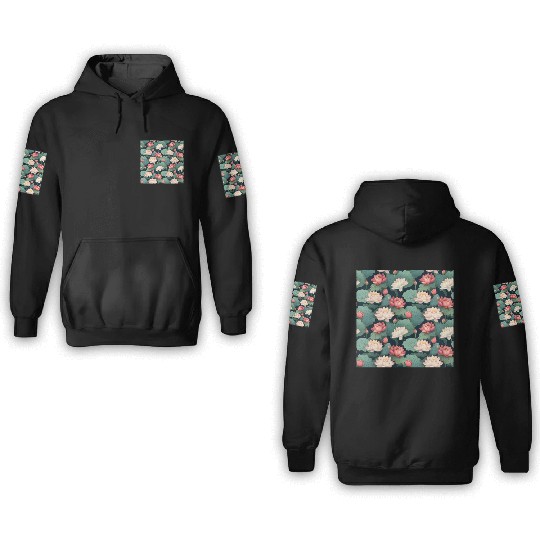 Serenity Blooms: Timeless Lotus Pattern 3D Hoodies