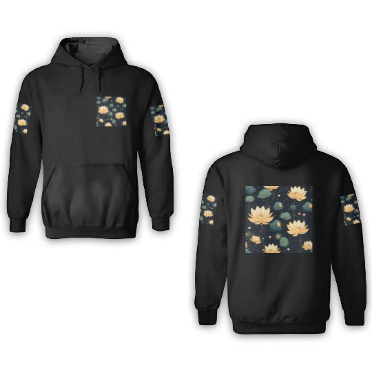 Serenity Blooms: Timeless Lotus Pattern 3D Hoodies