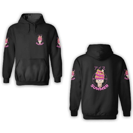 Japanese Kawaii Ice Cream Pink Summer 3D Hoodies