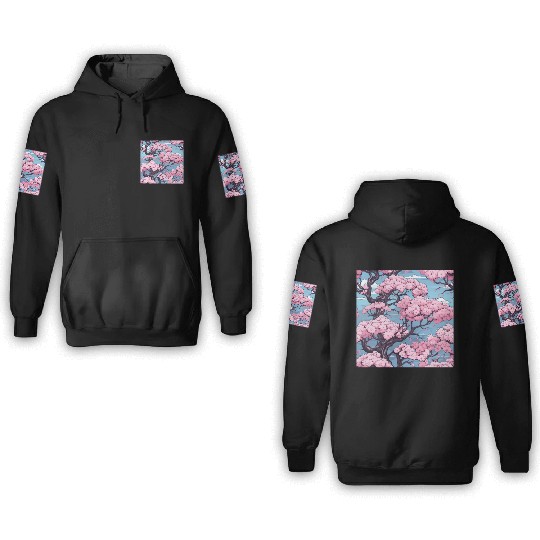 Anime Euphoria: Fantasy Cherry Blossom Dreamscape 3D Hoodies