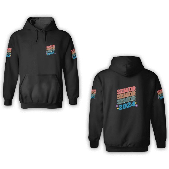 Groovy Senior 2024 Back To School Graduation Class 3D Hoodies