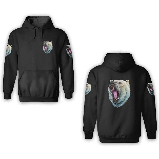 Angry Polar Bear 3D Hoodies