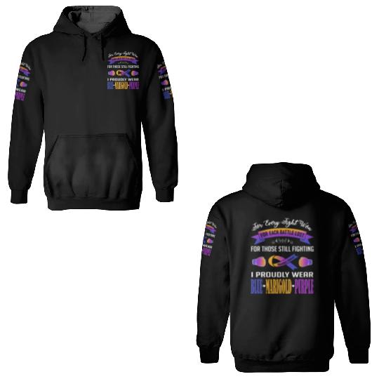 I Proudly Wear Blue Marigold Purple Bladder Cancer 3D Hoodies