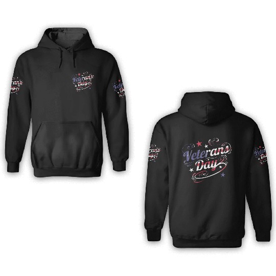 Us Flag Colored Logo For Veterans Day 3D Hoodies