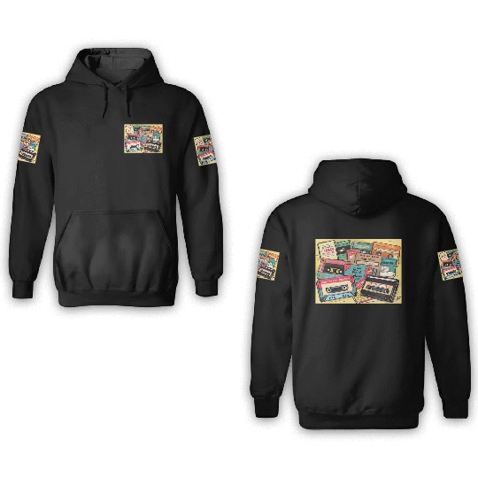 old cassette tapes 90s 3D Hoodies