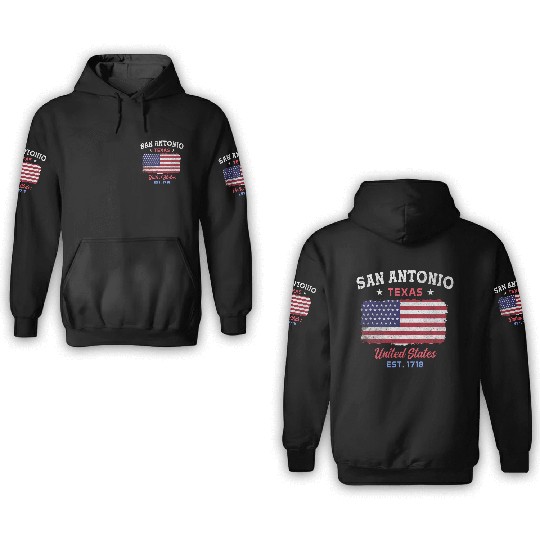 San Antonio Texas est 1718 Design for proud San 3D Hoodies