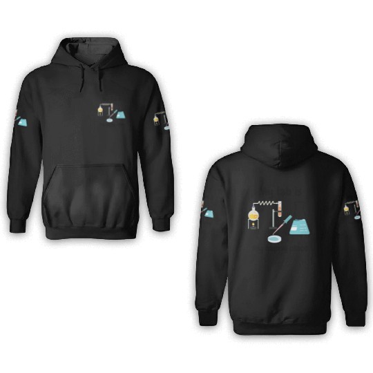 My lab is my happy place, biology and science 3D Hoodies