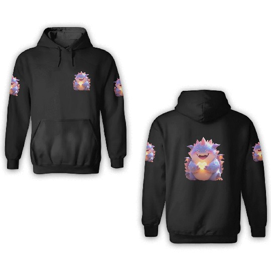 Baby-purple-Heart-dragon-Q 3D Hoodies