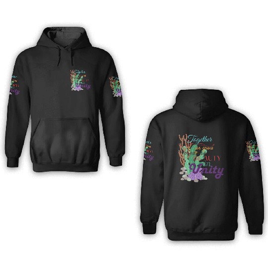 Unified Coral Canvas 3D Hoodies