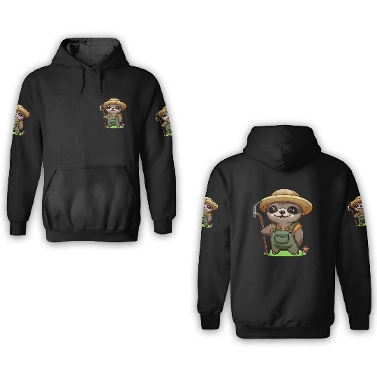 Cozy gardener sloth 3D Hoodies