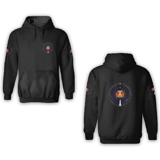Sunset Vinyl Records 3D Hoodies