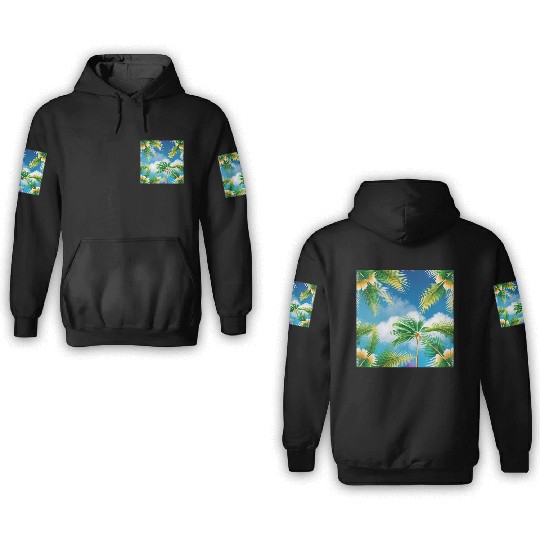Tropical Whispering Palm Trees 3D Hoodies