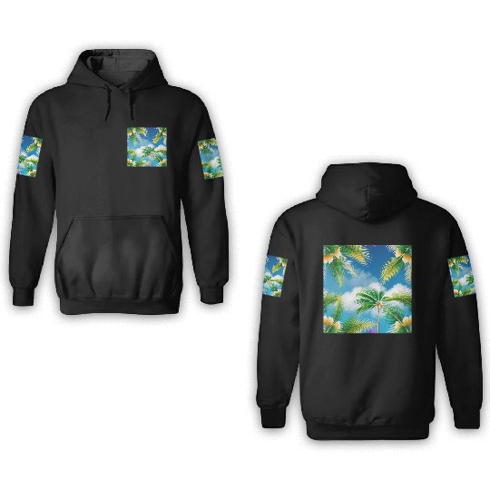 Tropical Whispering Palm Trees 3D Hoodies