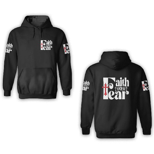 Faith Over Fear Love Jesus Christian Christmas 3D Hoodies