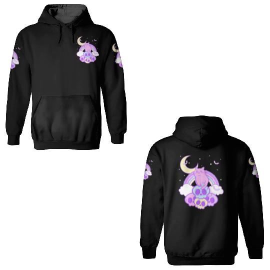 Pastel Goth Cat Skull Lover Cute Gothic Yami 3D Hoodies