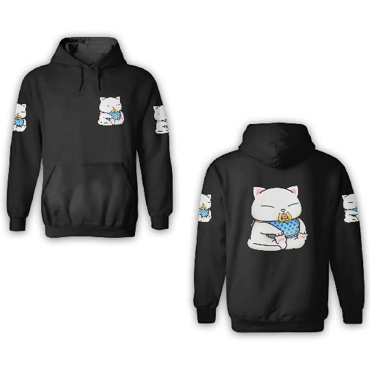Cute White Baby Cat 3D Hoodies
