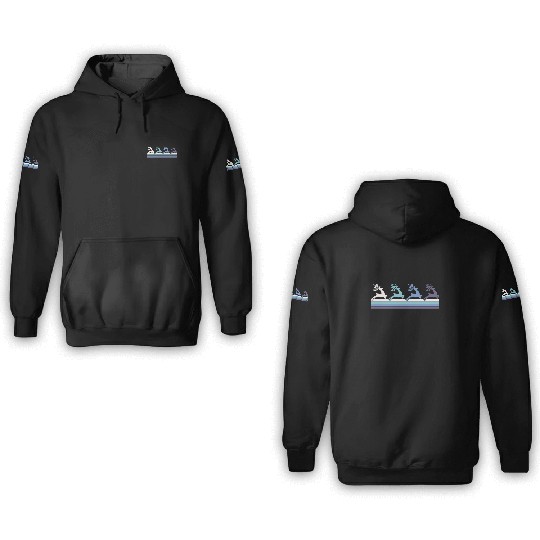 Gradient Reindeer Silhouette 3D Hoodies