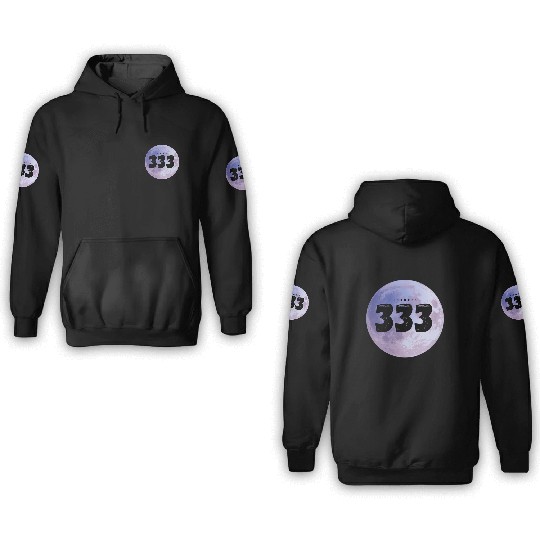 Purple Moon Angel Numbers 333 3D Hoodies