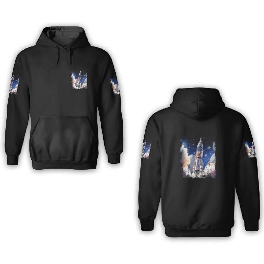 Patriotic Starship US Astronauts Stars and Stripes 3D Hoodies