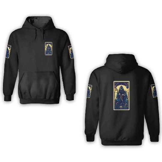 Dark Tarot Card 3D Hoodies: Mystical Astrology