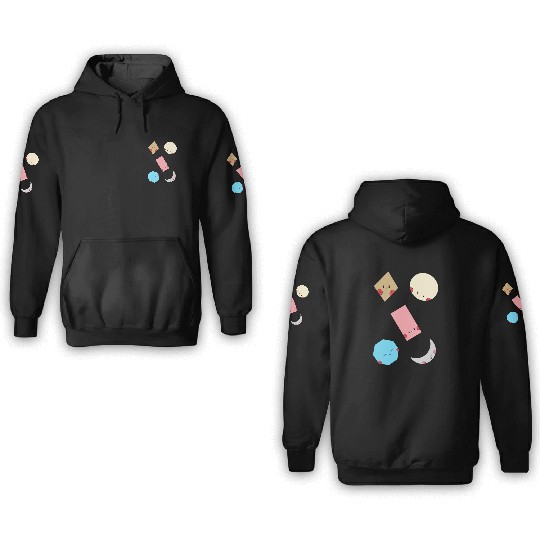 Cute Geometric Shapes Sticker pack 3D Hoodies