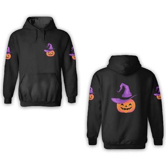 Pumpkin with hat 3D Hoodies - Happy Halloween Day