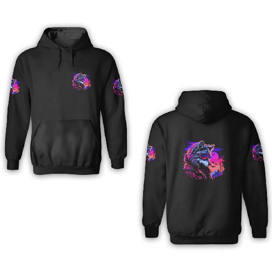 Midnight Synth Serenade 3D Hoodies