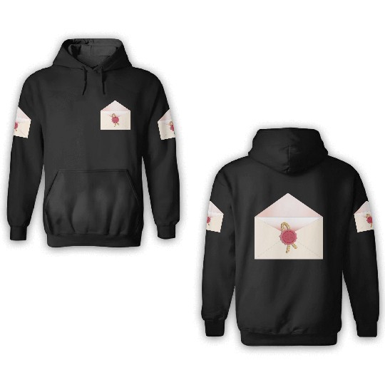 beautiful envelope with an elegant seal 3D Hoodies