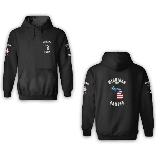 American camper Michigan 3D Hoodies