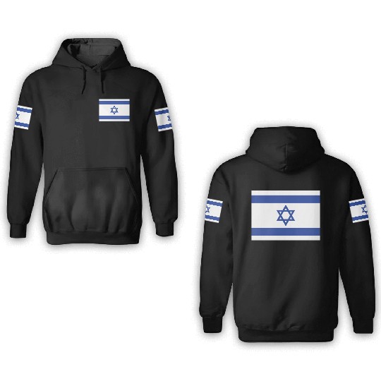 Israeli Flag with Star of David Design 3D Hoodies