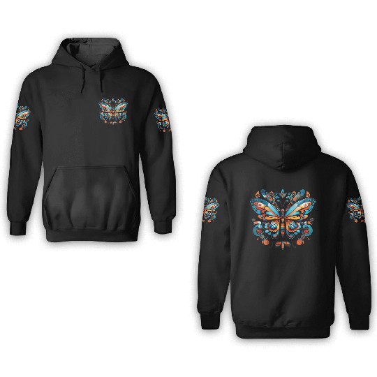 Aztec Butterfly Rainbow Butterfly Women’s 3D Hoodies
