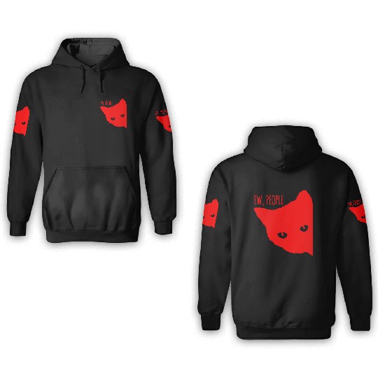 Funny Cat Ew People 3D Hoodies