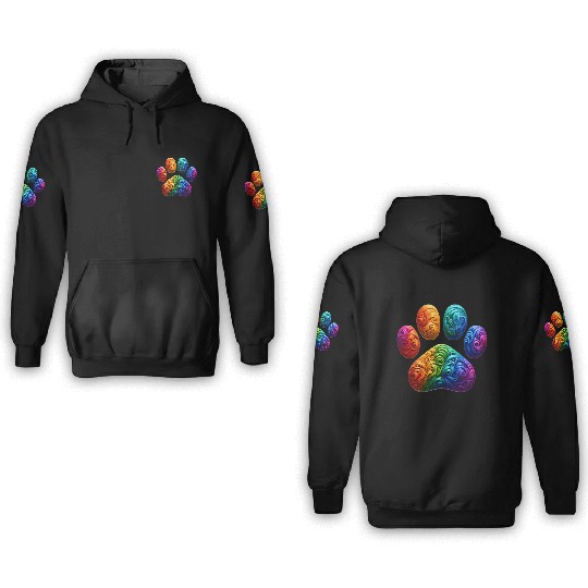 Colorful Paw Prints Edition 3D Hoodies