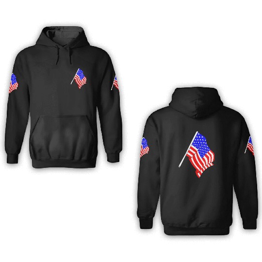 Flag of USA, stars and stripes 3D Hoodies