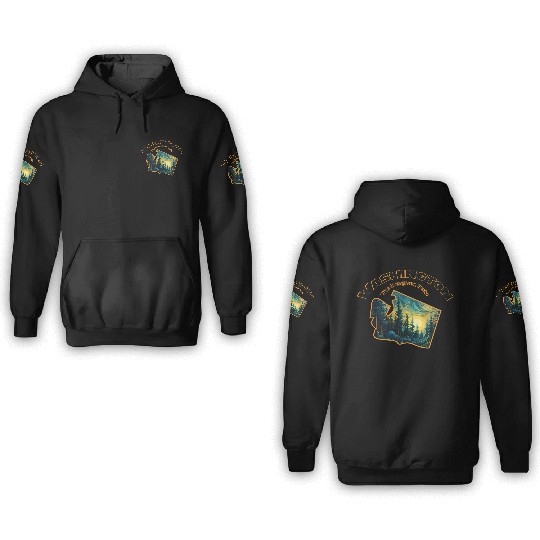 Washington Wildlife - evergreen 3D Hoodies