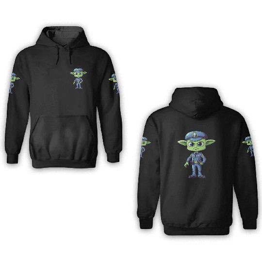 Police alien 3D Hoodies
