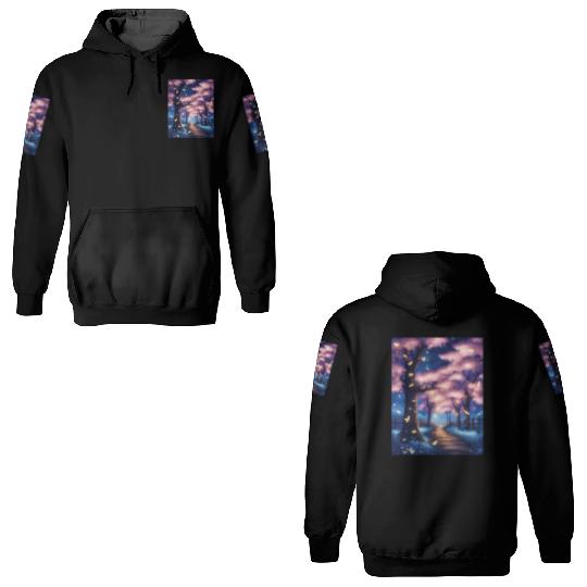 Fireflies In Cherry Blossom Trees 3D Hoodies