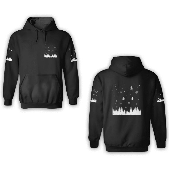 Snowflakes And Pine Trees 3D Hoodies