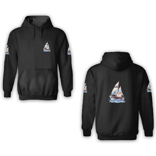 Ice Sailing Hamster Ice Sailor Ice Boating 3D Hoodies