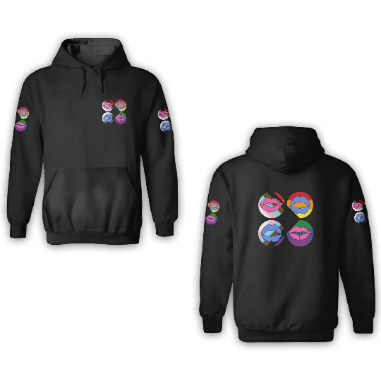 LGBTQ Gay Rainbow Progress Pride Flag Lips 3D Hoodies