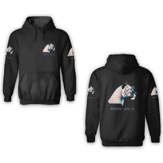 Geometric Lowpoly Wildcat 3D Hoodies