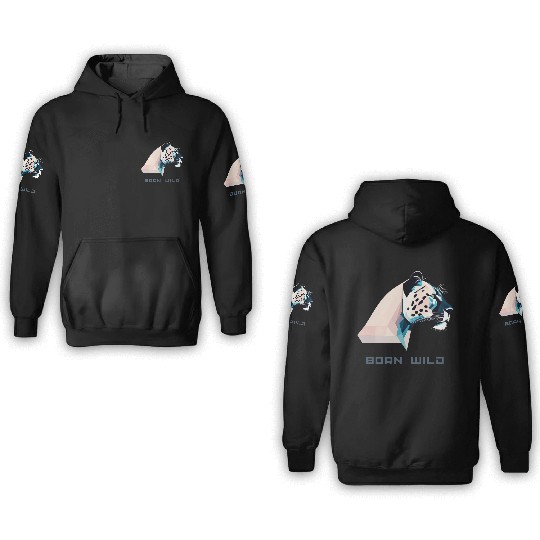 Geometric Lowpoly Wildcat 3D Hoodies