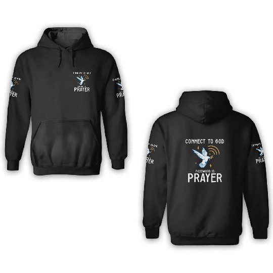 Connect to God Team Jesus Believer Scripture 3D Hoodies